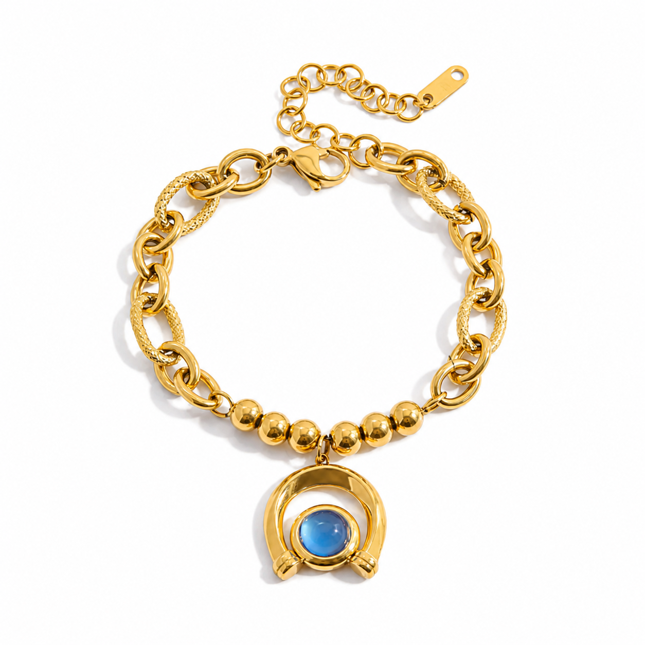 18k gold plated stainless steel turquoise  horse shoe charm Bracelet Set-special price