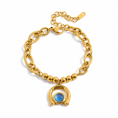18k gold plated stainless steel turquoise  horse shoe charm Bracelet Set-special price