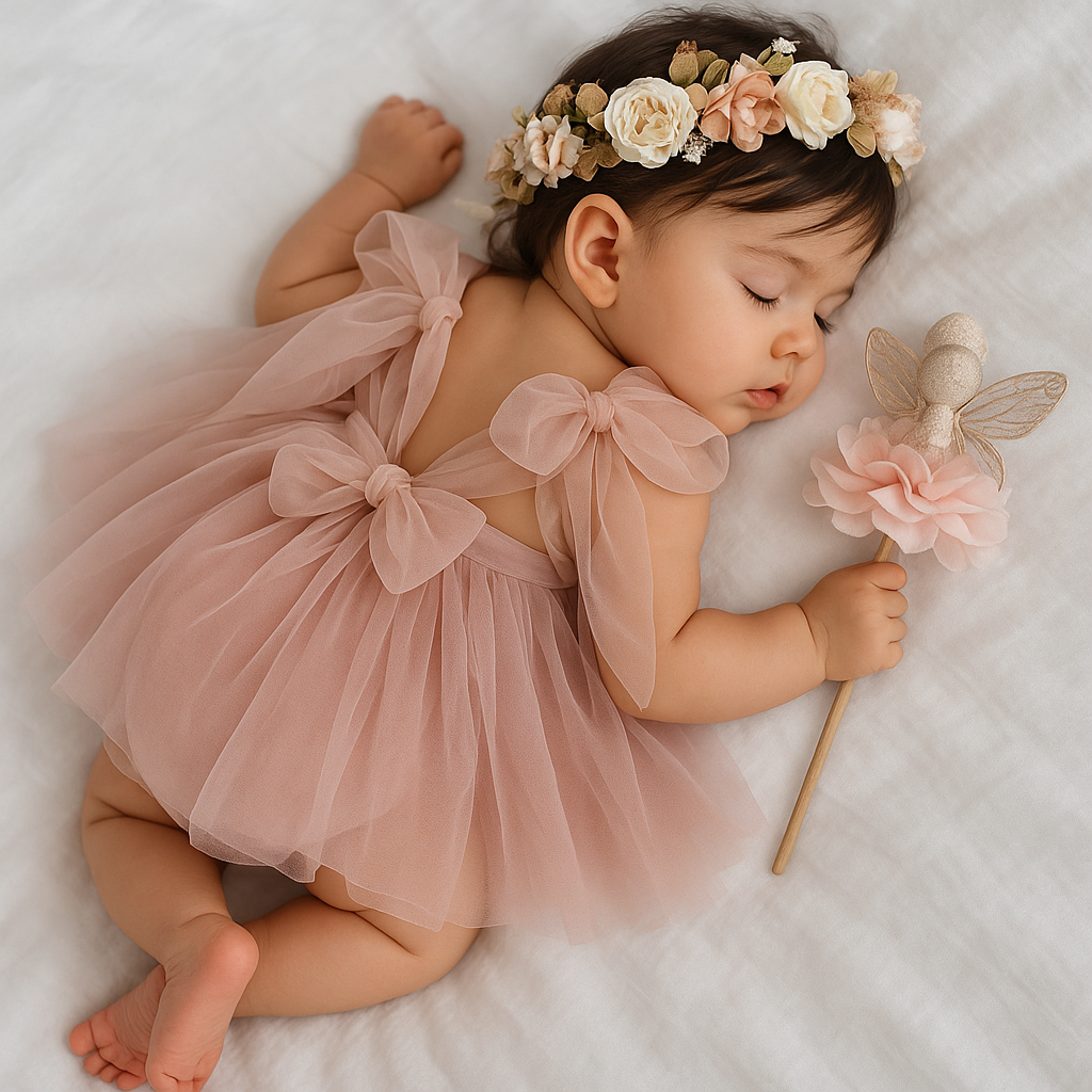 Charnie-Lee tulle Romper— special price - white or dark dusty rose