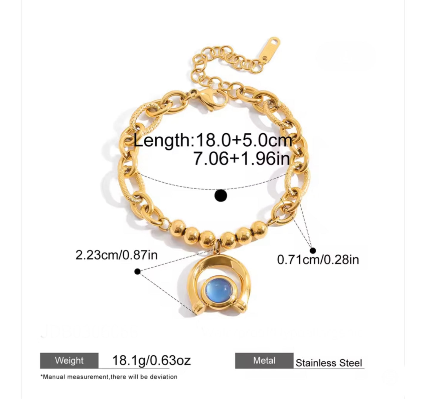18k gold plated stainless steel turquoise  horse shoe charm Bracelet Set-special price