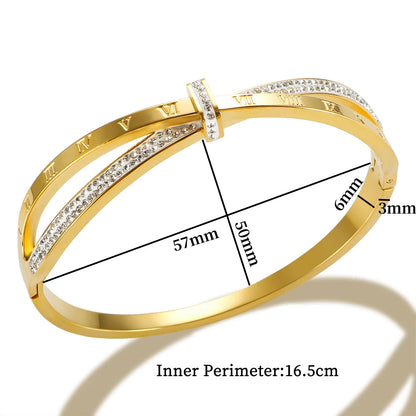 18k gold fashion stainless steal cubic zirconia Bangle Special Price