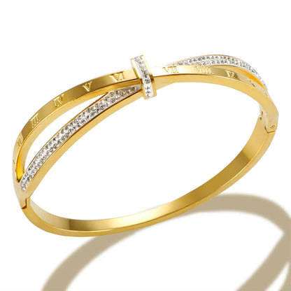 18k gold fashion stainless steal cubic zirconia Bangle Special Price