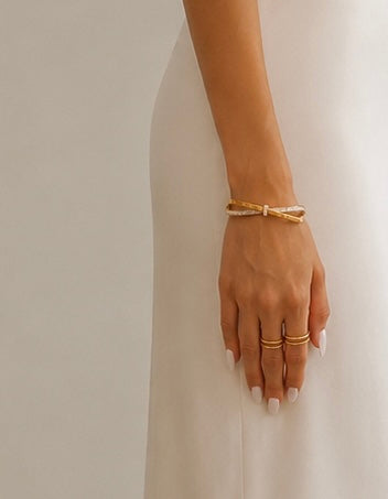 18k gold fashion stainless steal cubic zirconia Bangle Special Price
