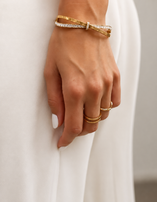 18k gold fashion stainless steal cubic zirconia Bangle Special Price