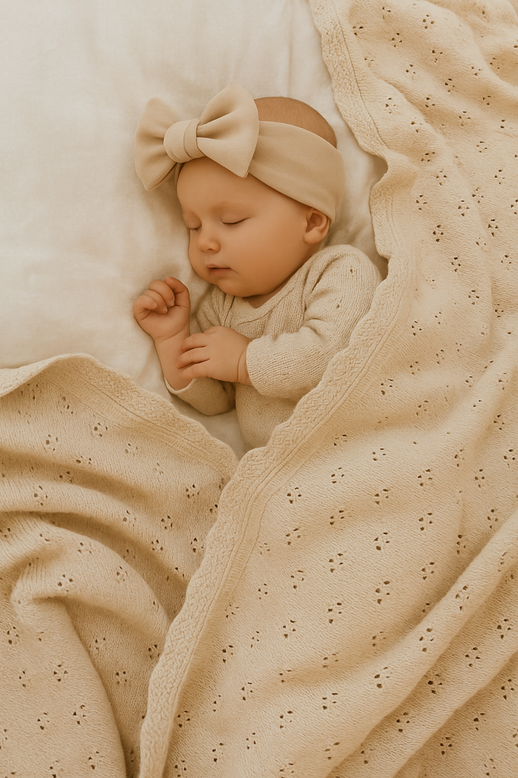 Taylor pointelle knit cotton Blanket