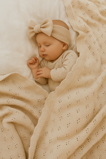Taylor pointelle knit cotton Blanket