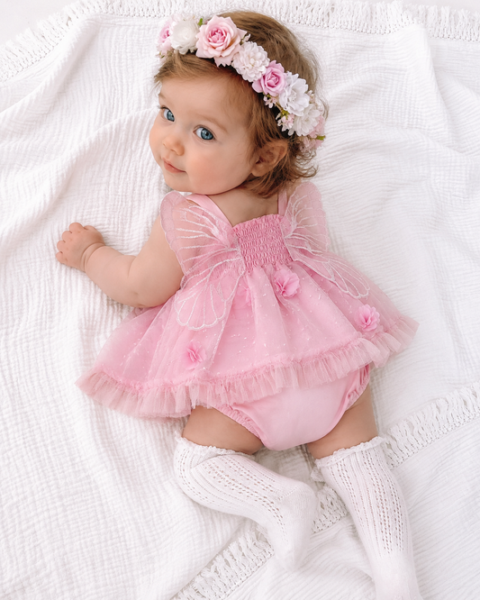 Angel wing tulle Swiss dot Romper - Special price