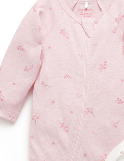 Organic cotton -Blossom 2 Pack Zip Growsuit- special price