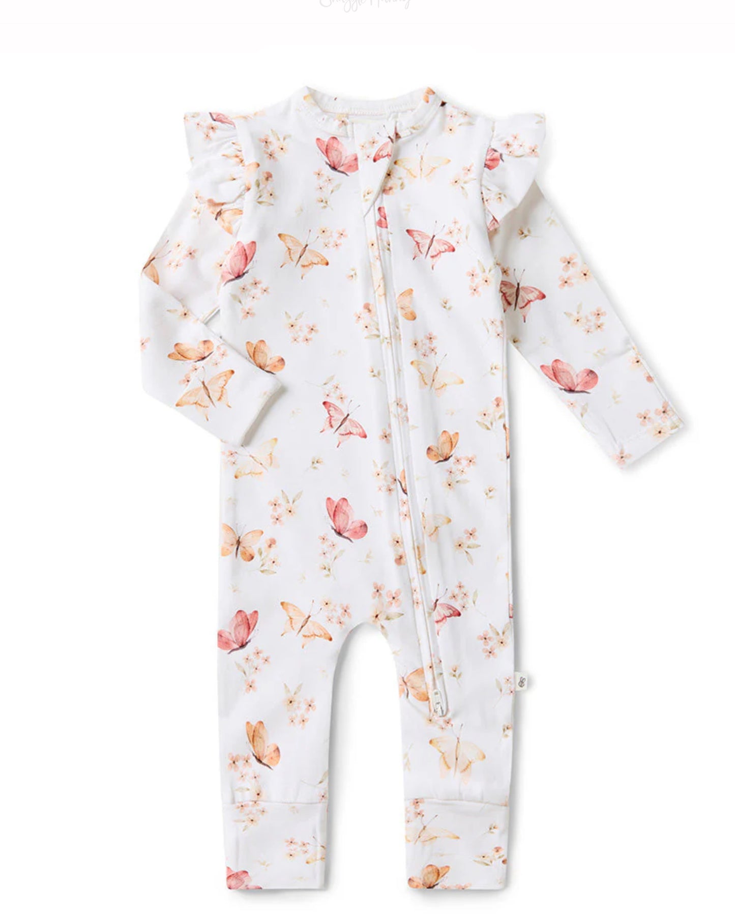 Butterfly Organic Snugglesuit Convertible Romper with Frill- Special Price