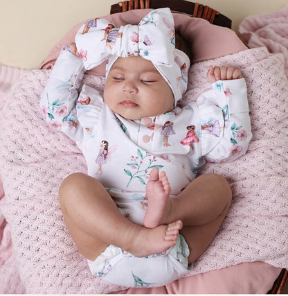 Fairy Garden Long Sleeve Organic Bodysuit with Frill- Special Price
