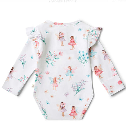 Fairy Garden Long Sleeve Organic Bodysuit with Frill- Special Price