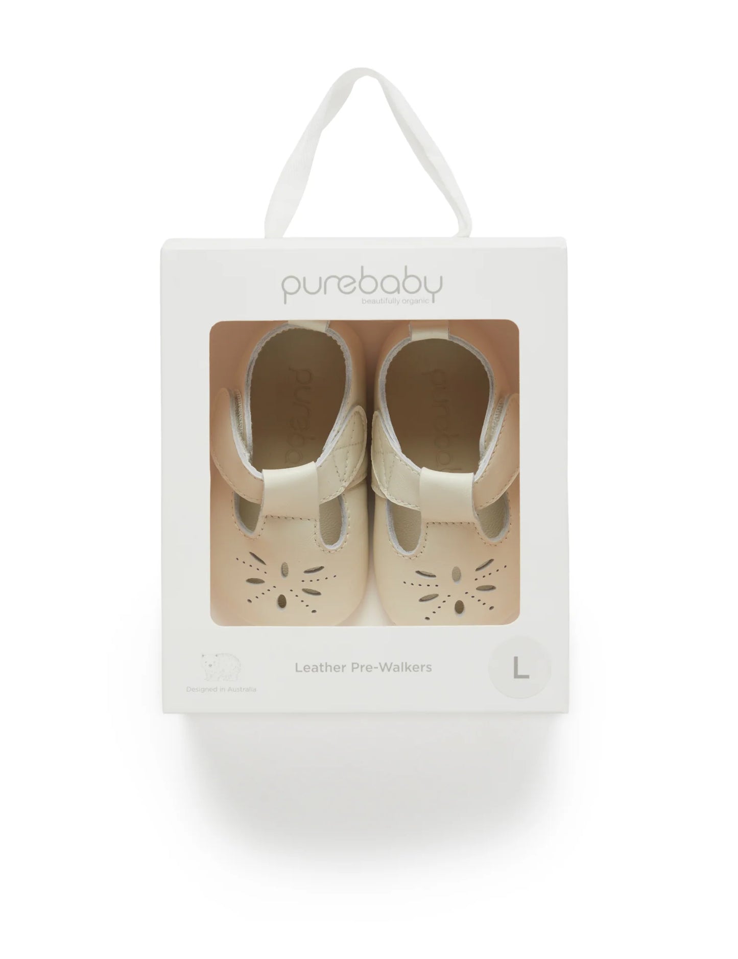 Leather Eyelet T-Bars- PUREBABY