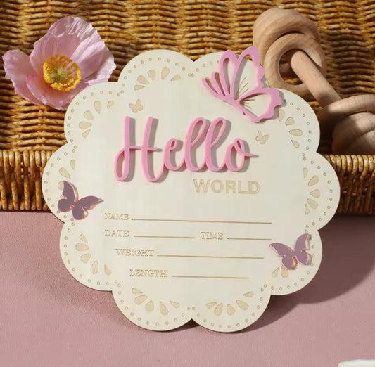 Butterfly Birth announcement plaque