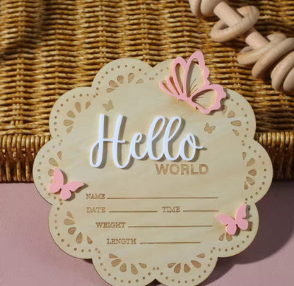 Butterfly Birth announcement plaque