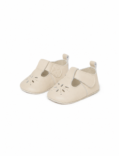 Leather Eyelet T-Bars- PUREBABY