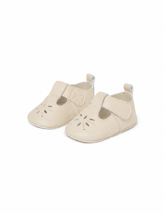Leather Eyelet T-Bars- PUREBABY