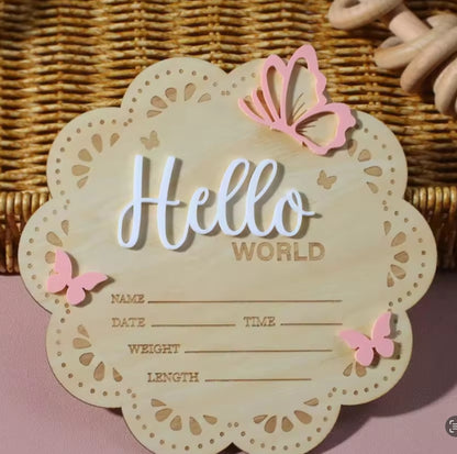 Butterfly Birth announcement plaque
