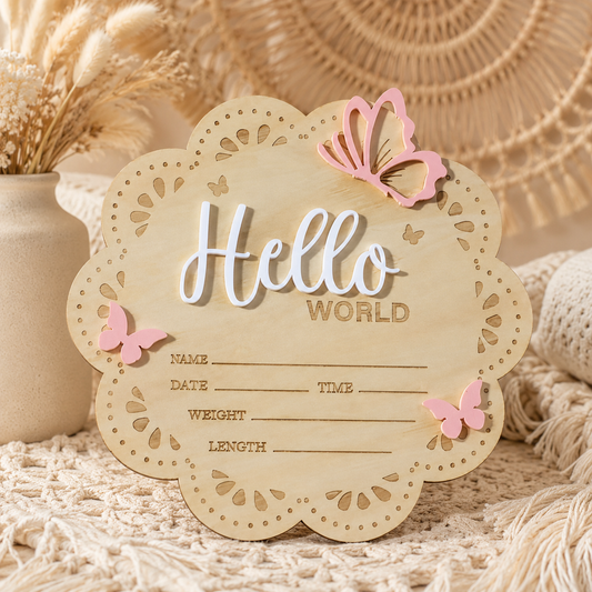 Butterfly Birth announcement plaque