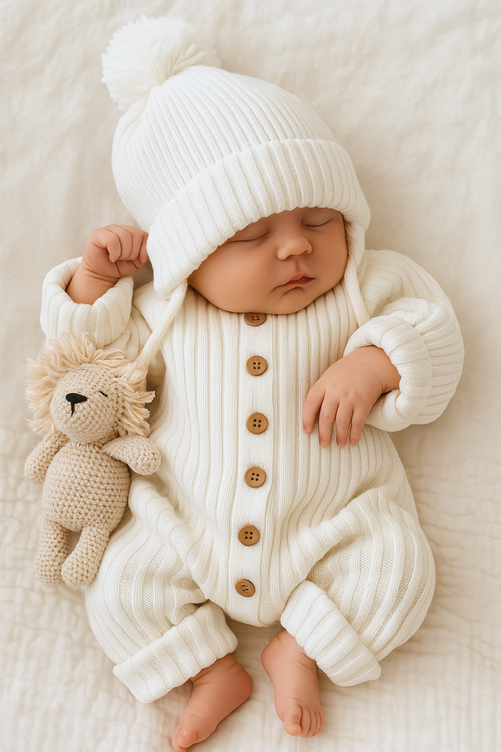 CLEARANCE-  Cotton ribbed Romper - long sleeve