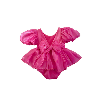 Carolina Organza Romper - Fuchsia Pink 💕💕FREE CLIP SET