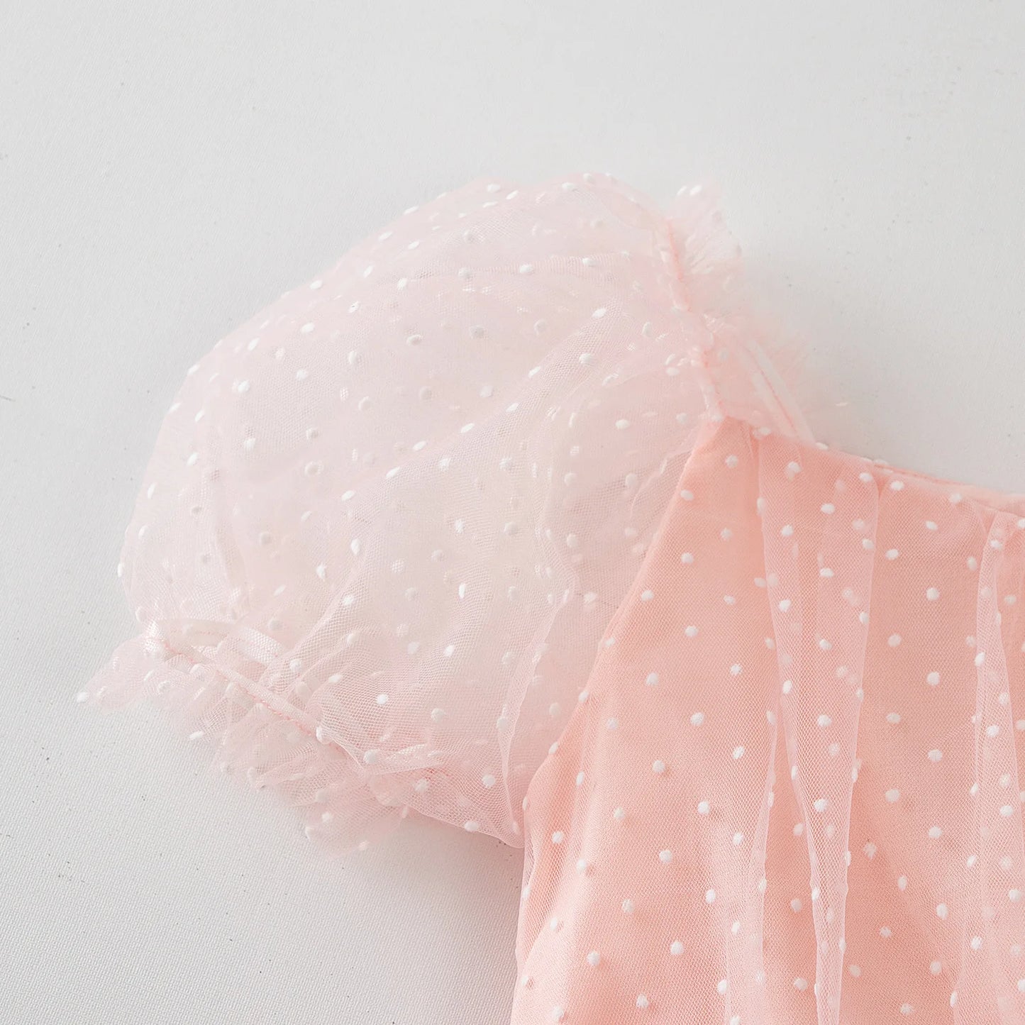 Nardia spotted tulle Dress Romper - Peachy Pink