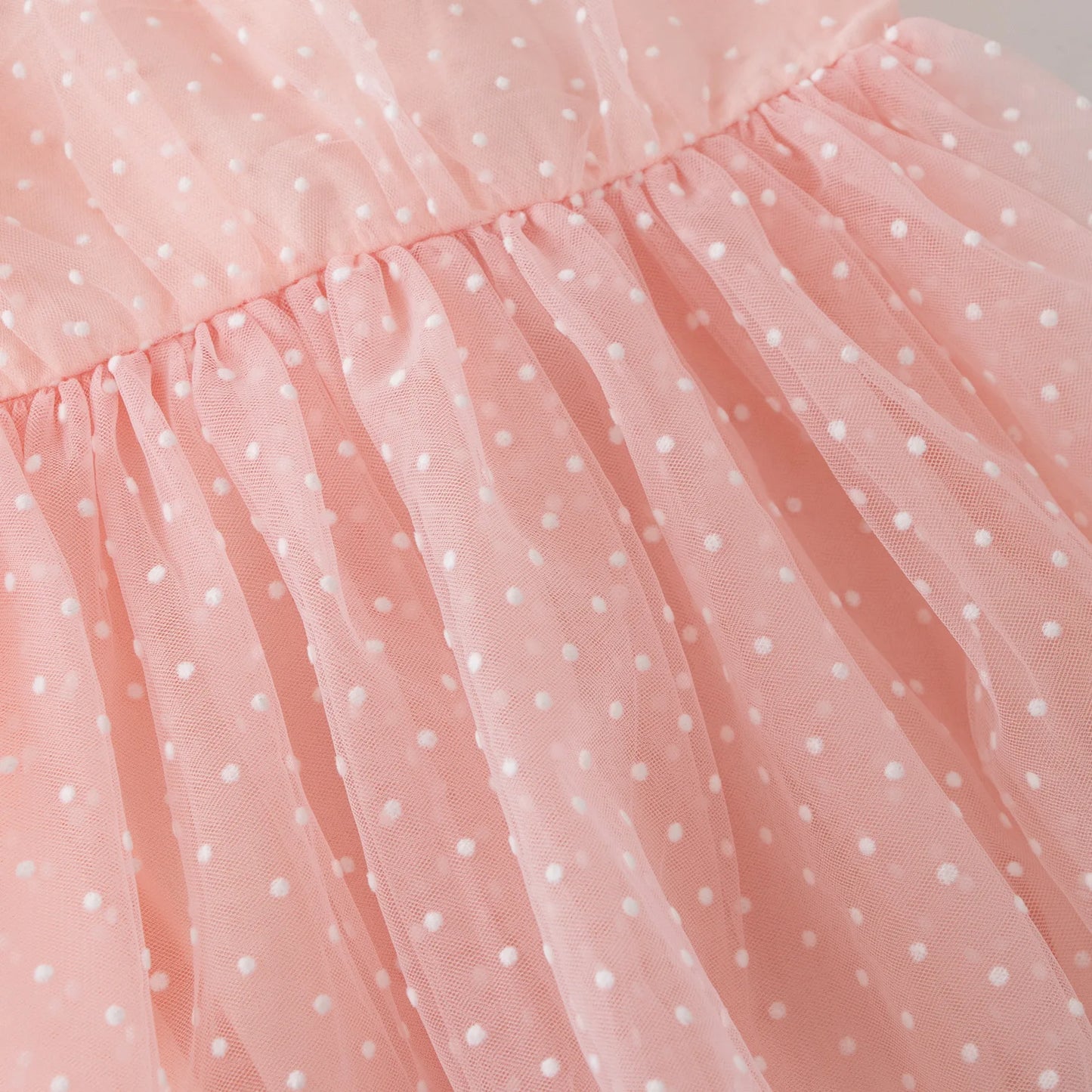 Nardia spotted tulle Dress Romper - Peachy Pink