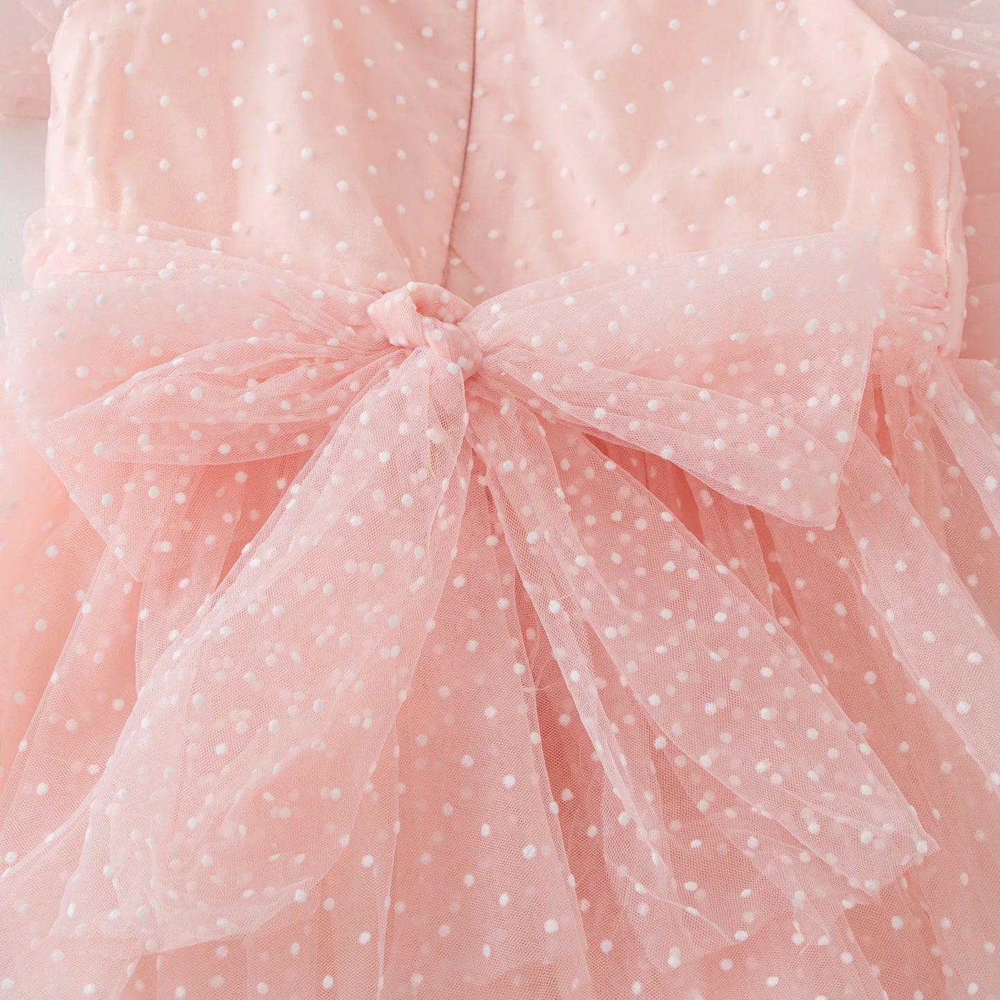 Nardia spotted tulle Dress Romper - Peachy Pink