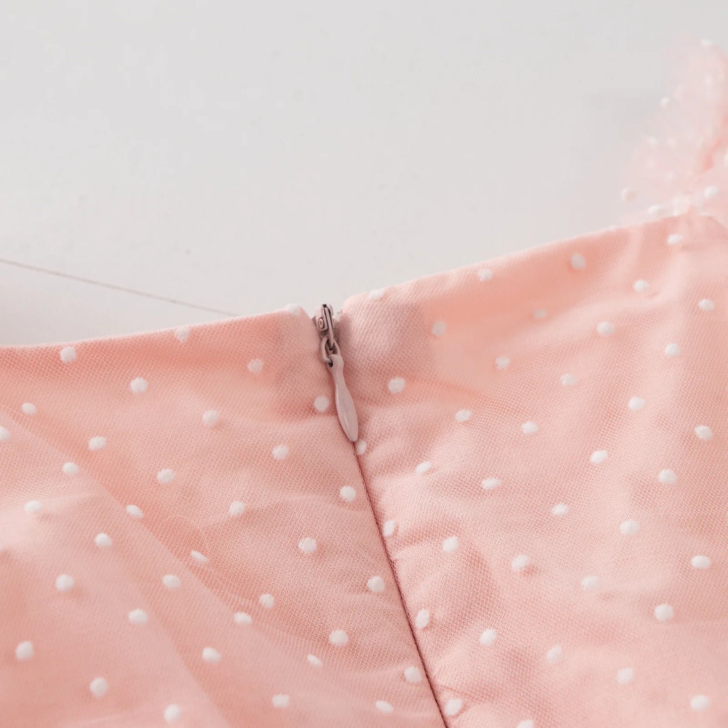 Nardia spotted tulle Dress Romper - Peachy Pink
