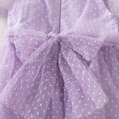 Nardia spotted tulle Dress Romper - Lavender purple