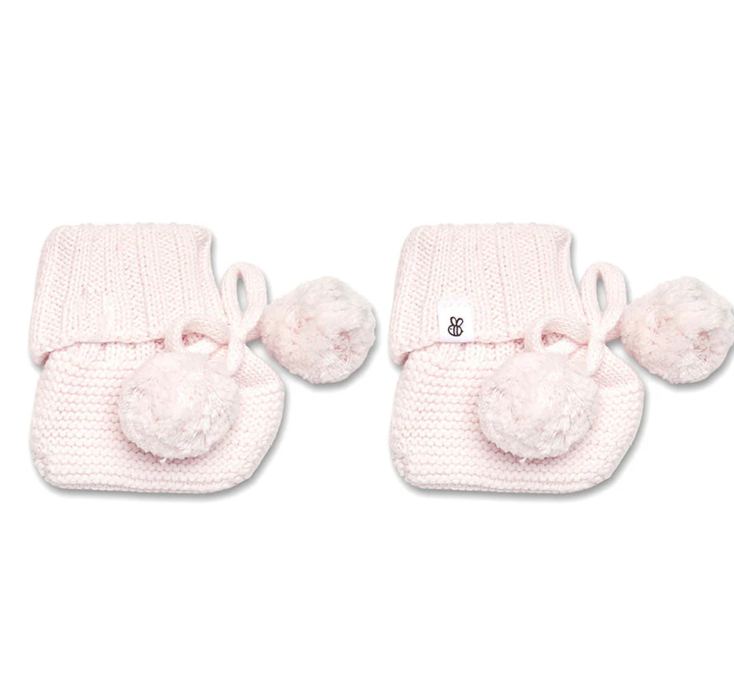 Blush Pink Organic Cotton Knit Booties