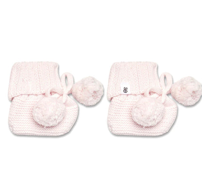Blush Pink Organic Cotton Knit Booties
