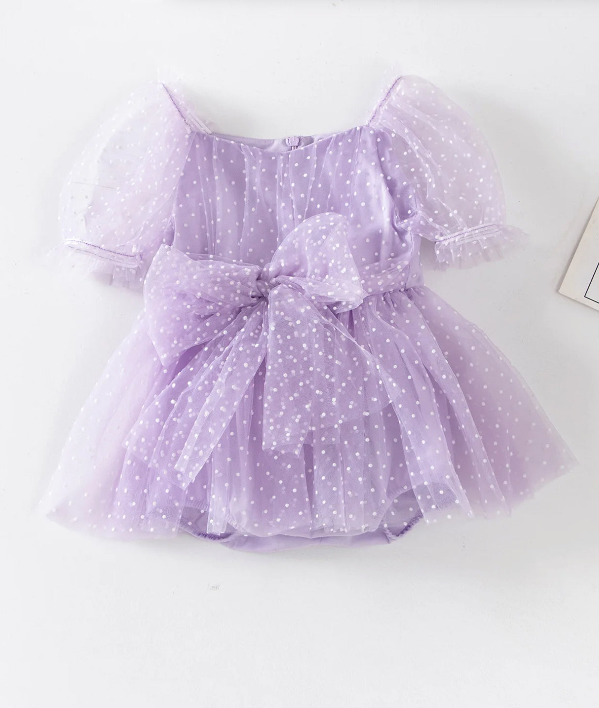 Nardia spotted tulle Dress Romper - Lavender purple
