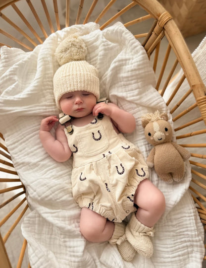 Corduroy Overall Romper - Horseshoe- special price