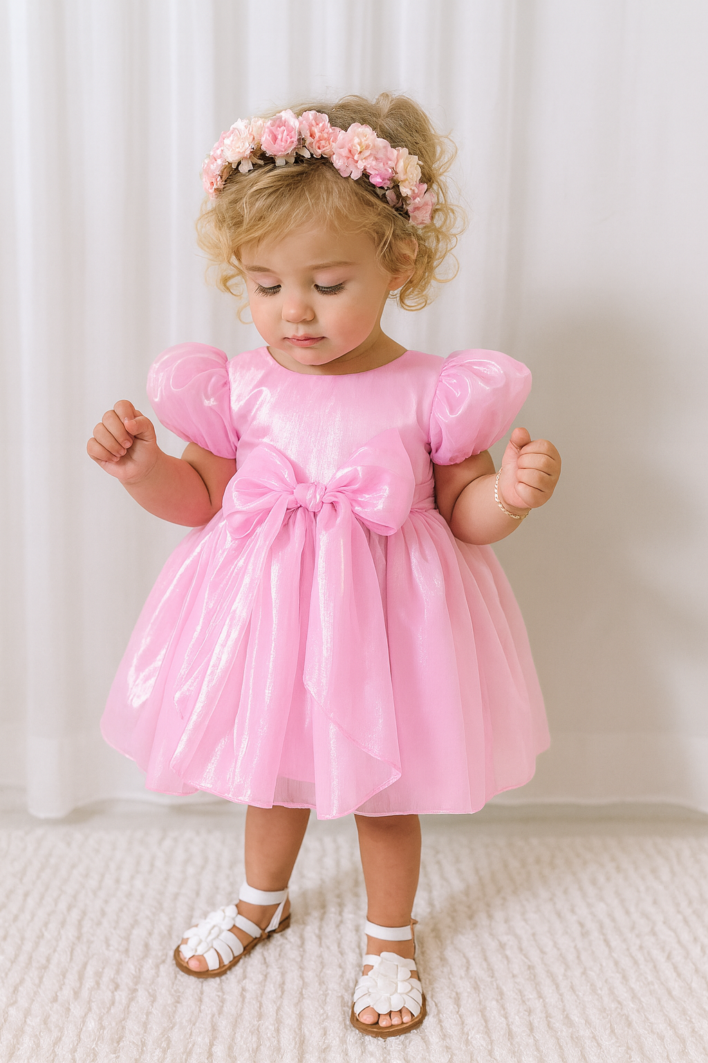 Carolina Organza Dress- Pink