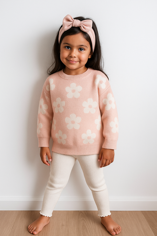 Georgia flower cotton knit Jumper