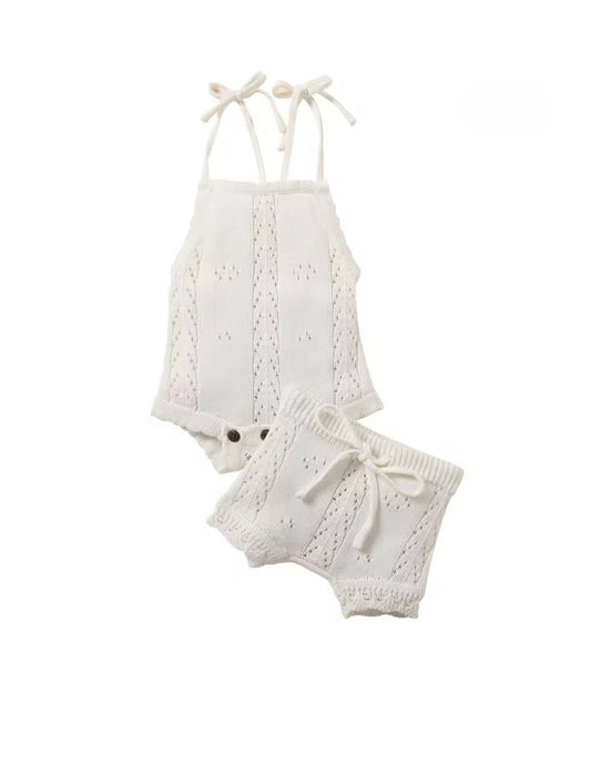 Anna soft knit romper Set