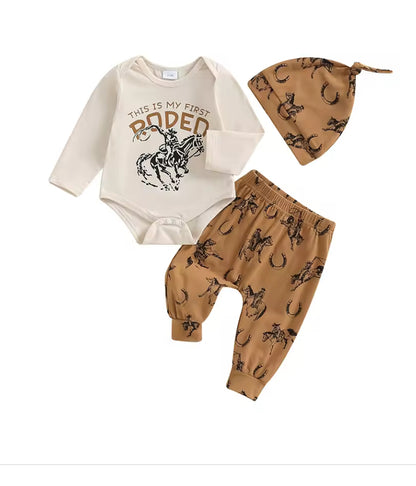 My fist Rodeo -cotton Romper Set
