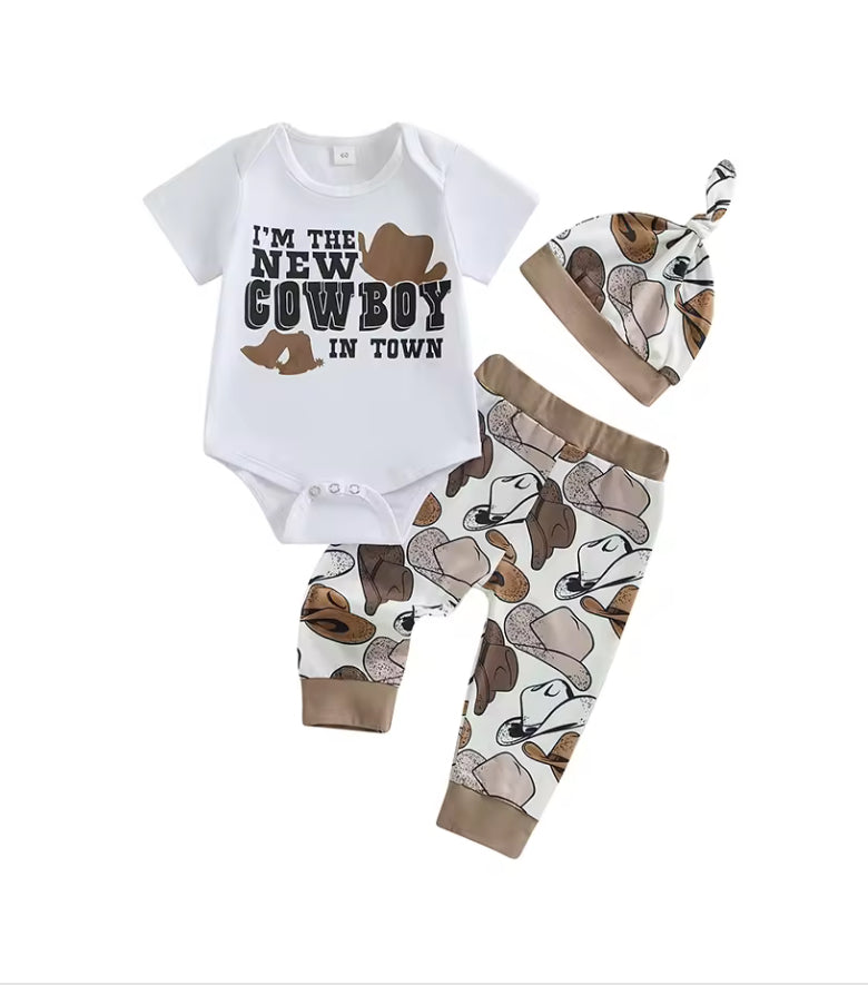 New cowboy in town  -cotton Romper Set