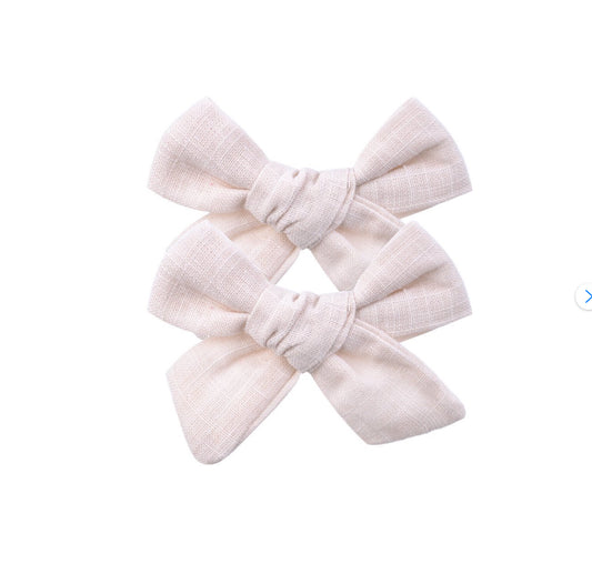 Ivy - linen Bow Clips - set 2