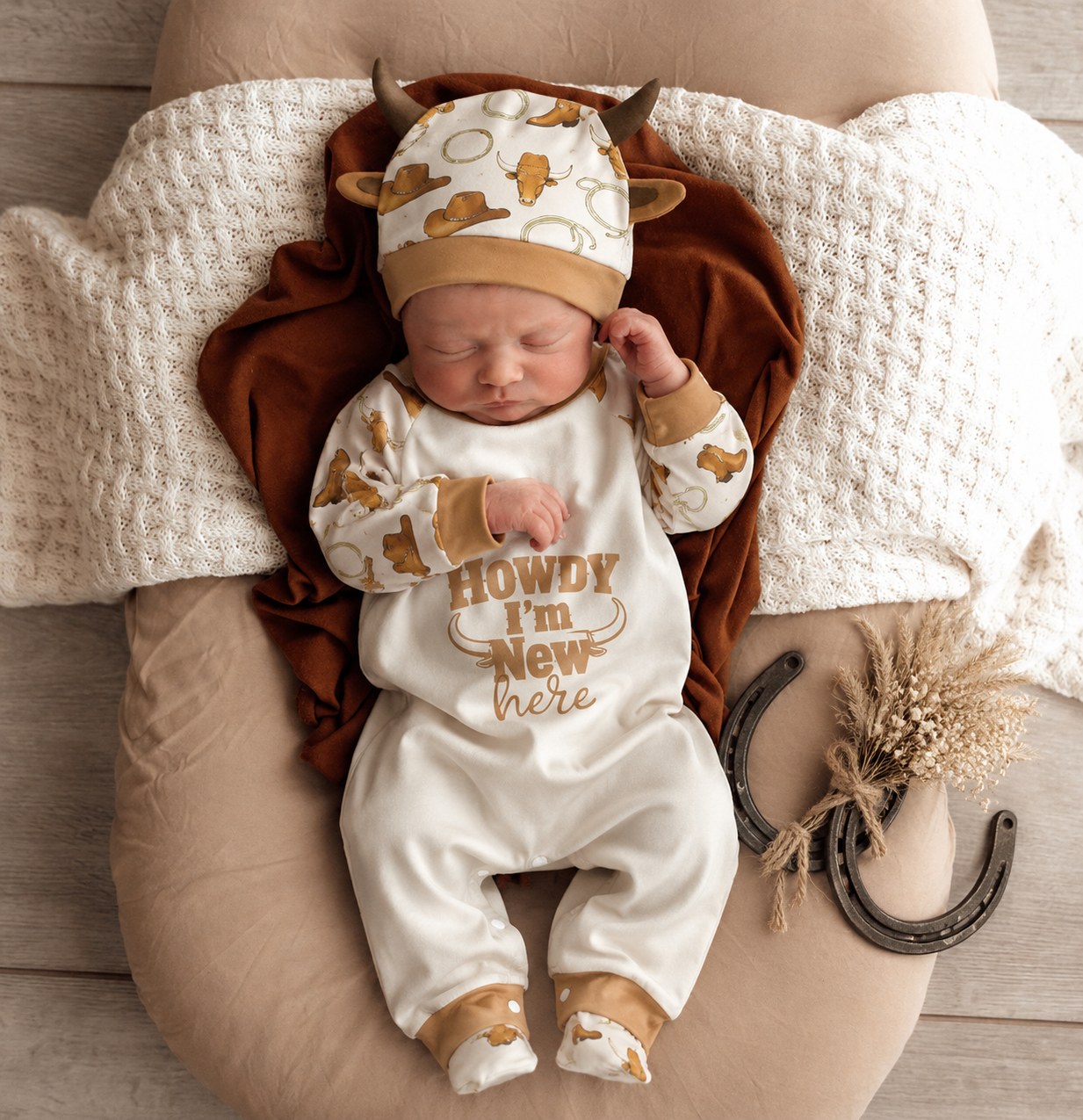 Howdy I’m New Here-Cotton Romper Set