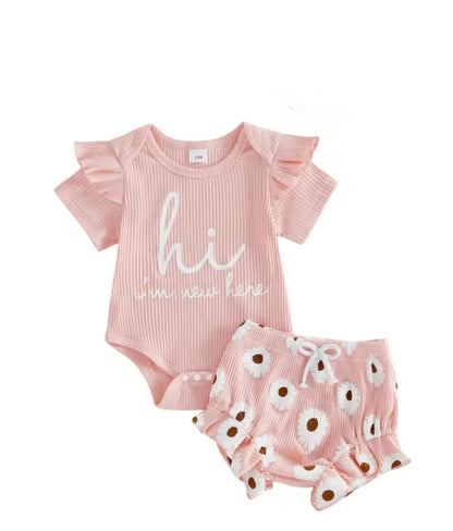 I’m new here- cotton romper Set