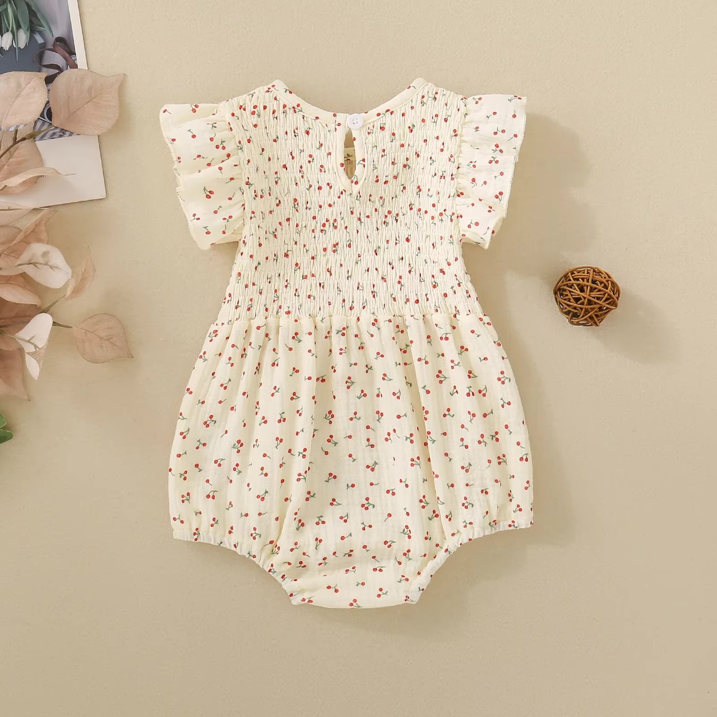 Cherry Sunday cotton Romper