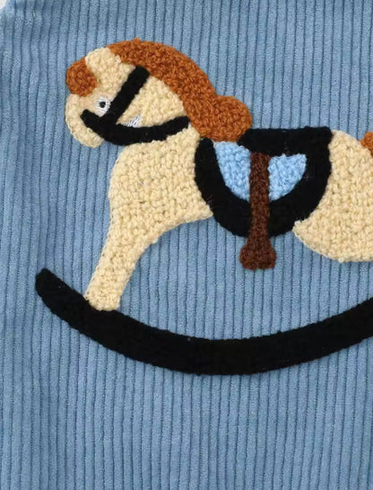 Rocking Horse cotton embroidered Romper