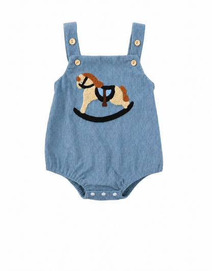 Rocking Horse cotton embroidered Romper