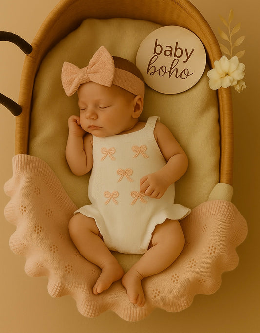 Lyla bow knit Romper