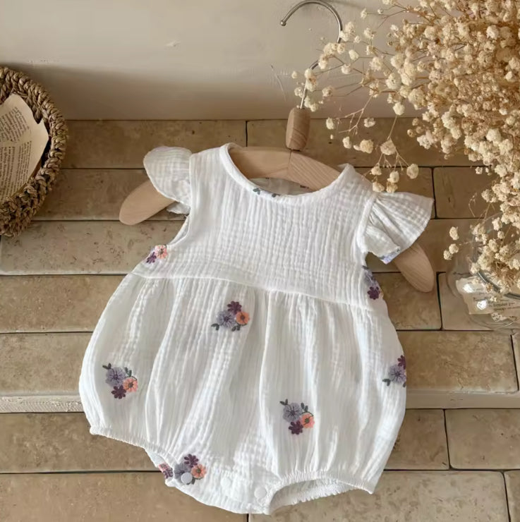 Zoey embroidered cotton Romper