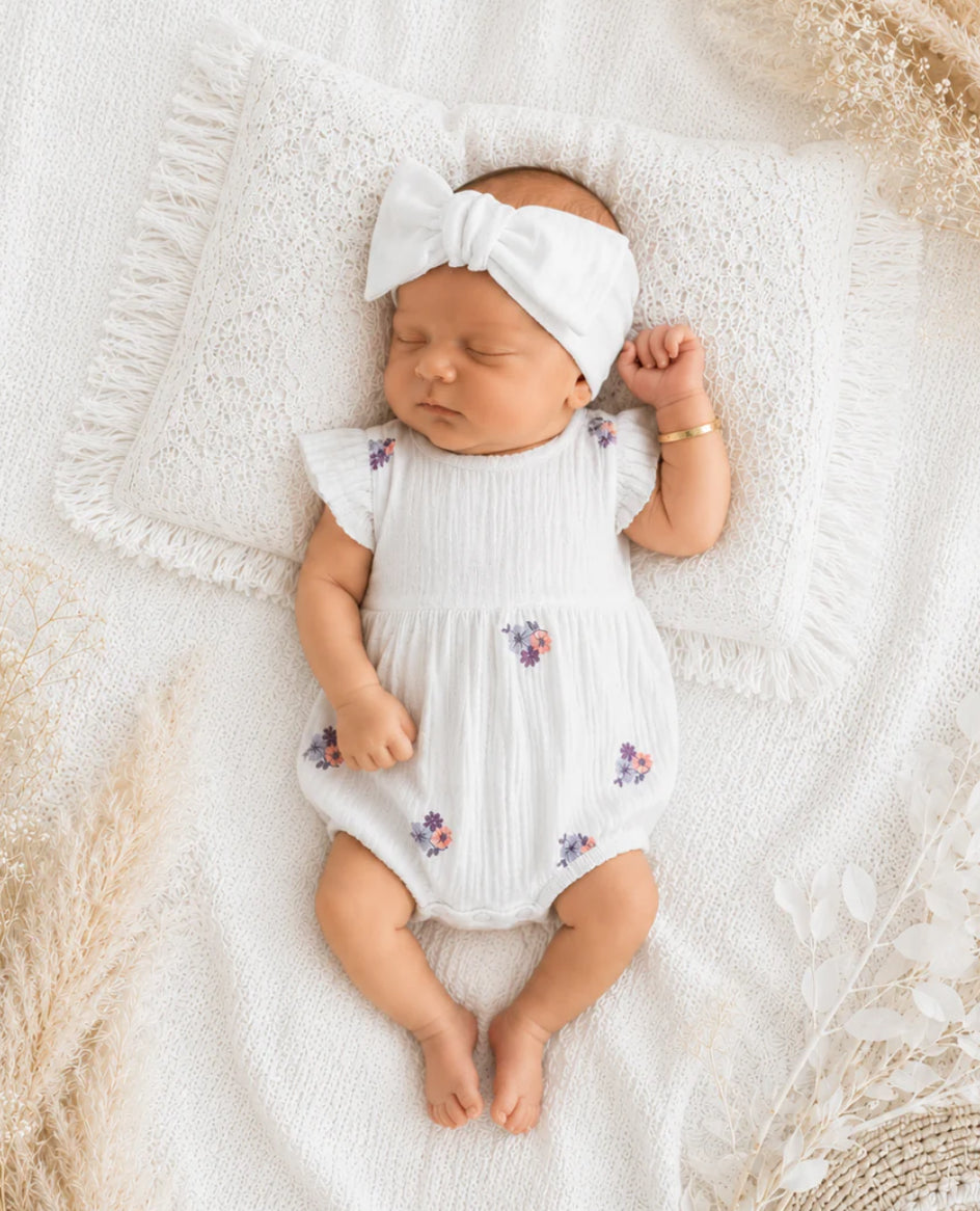 Zoey embroidered cotton Romper