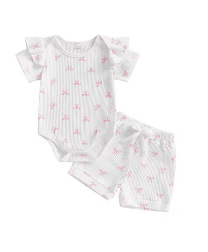 Meridith bow print cotton Set