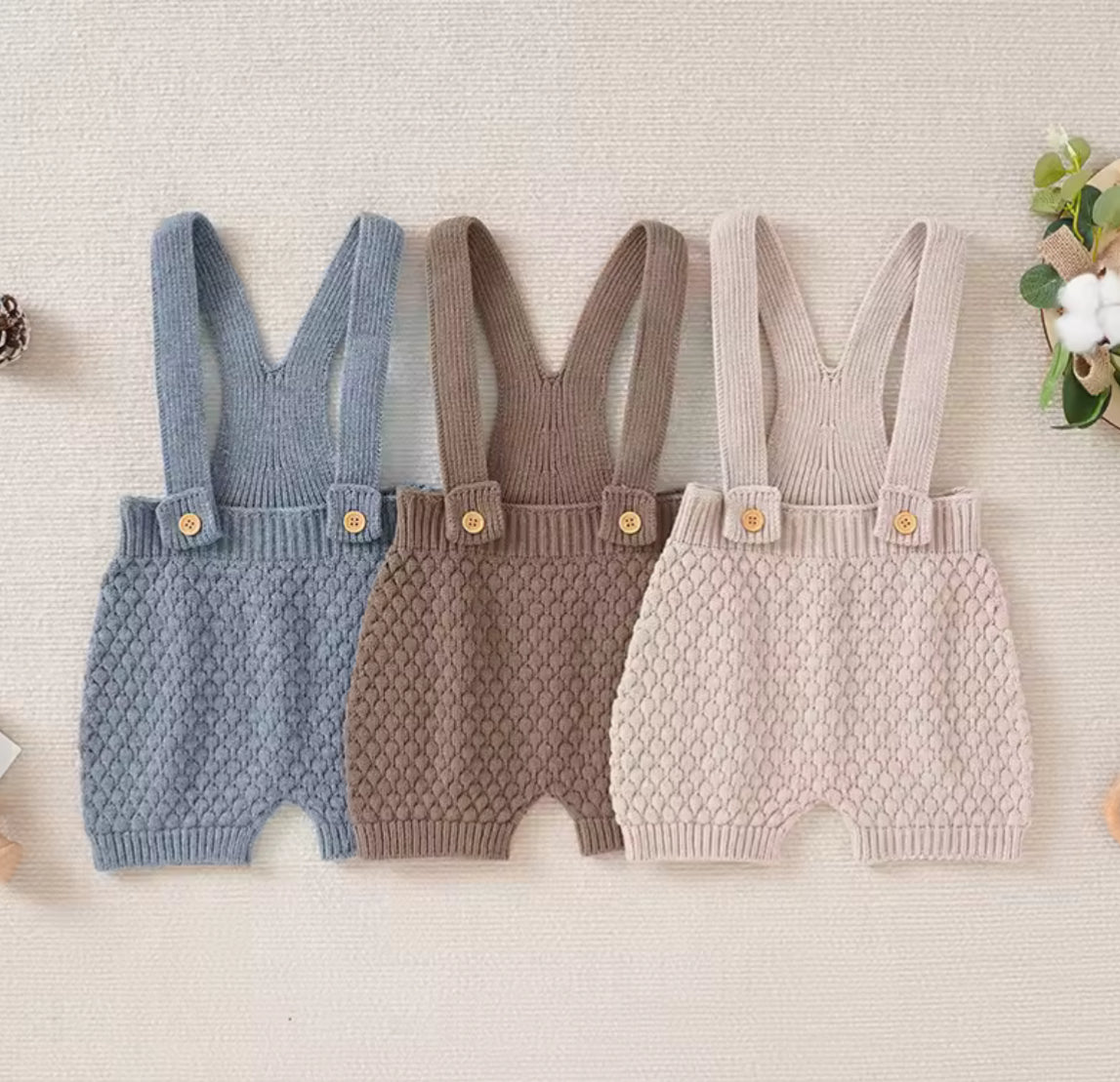 Charlie- knit overall romper- special price