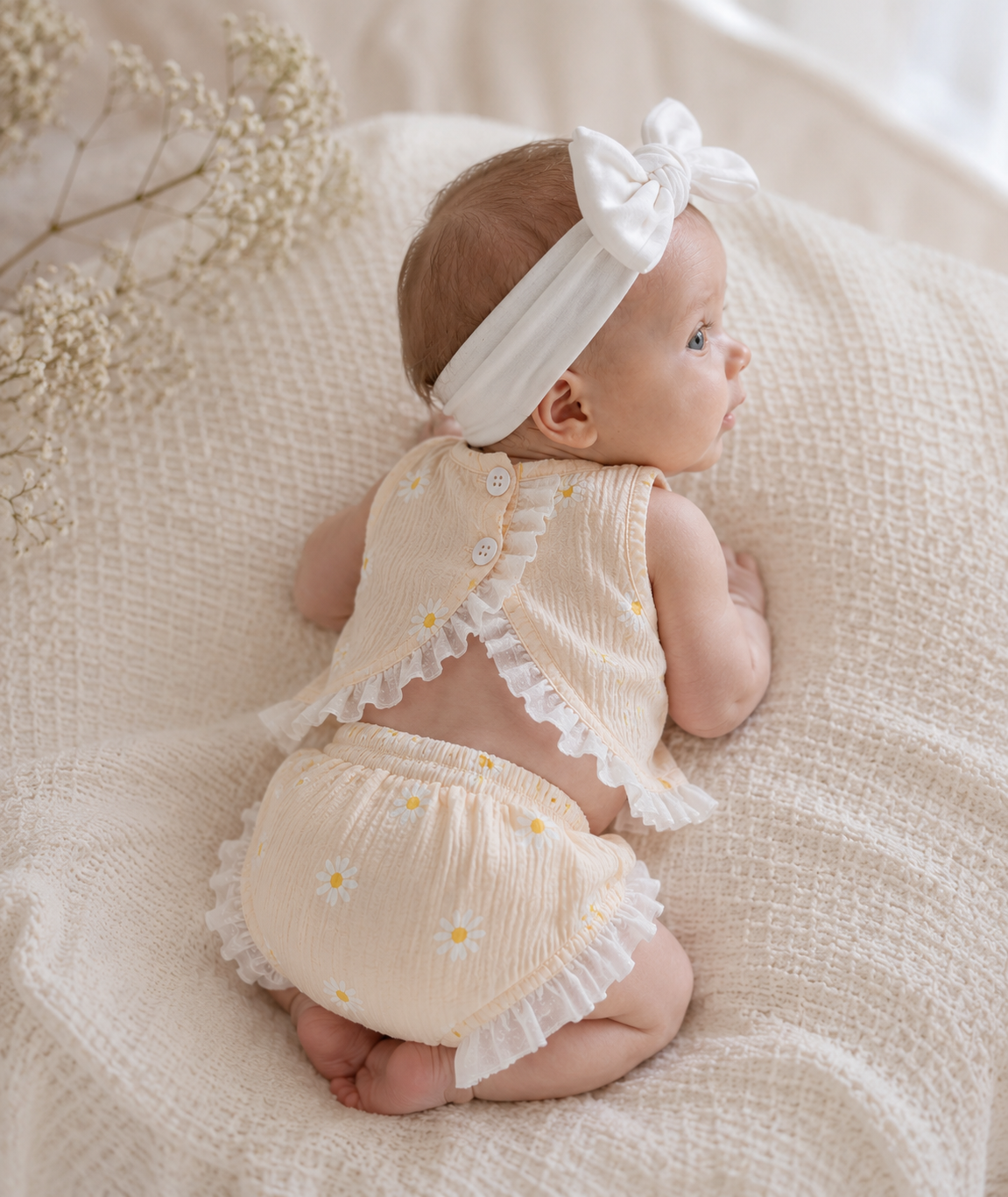 Ellie 2 pce cotton Set - Cream yellow